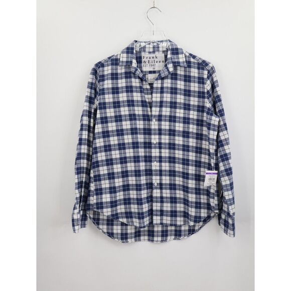 Frank & Eileen Tops - Frank & Eileen Shirt Eileen XXS Blue White Plaid Button Long Sleeve Top NEW